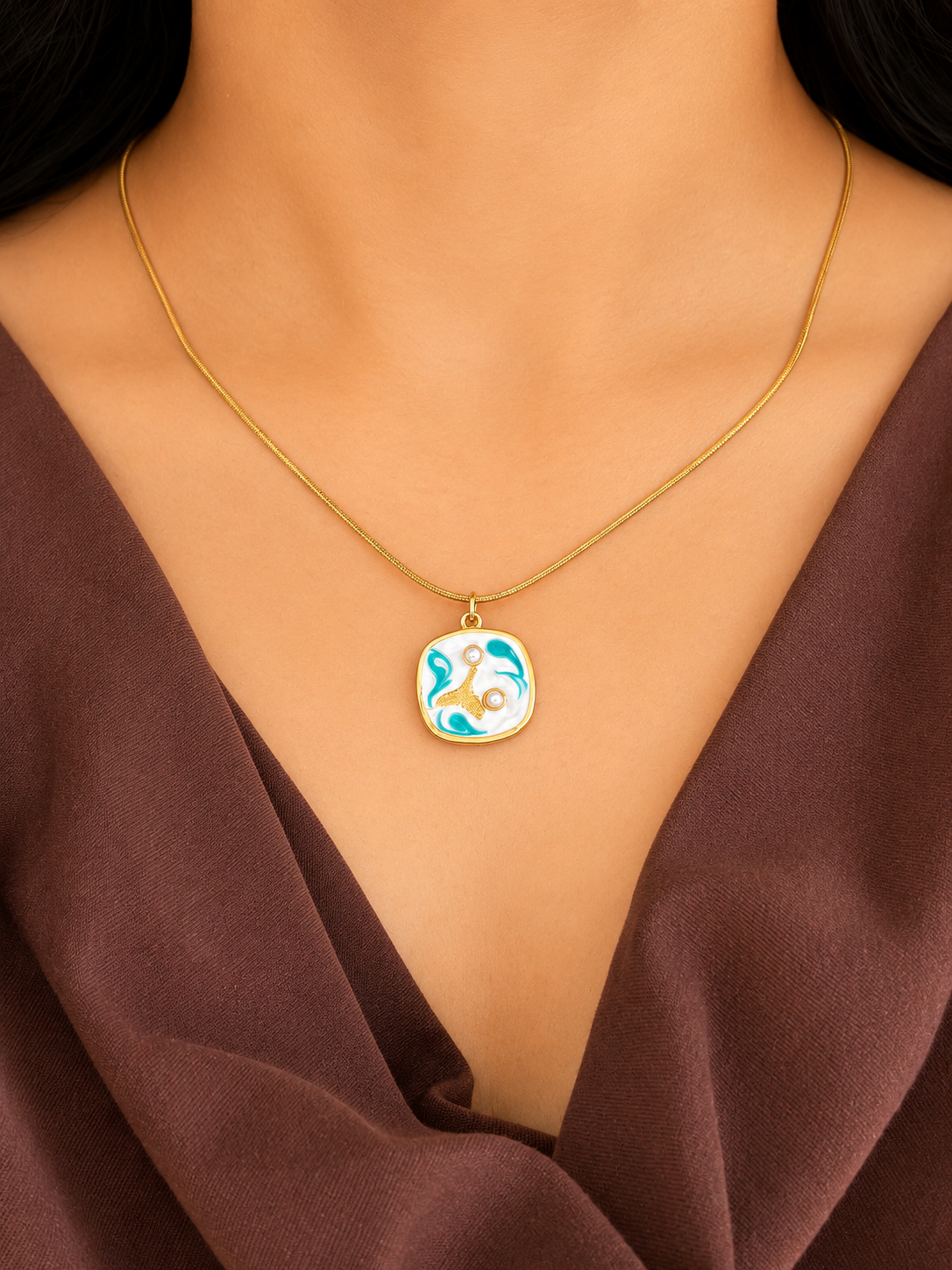 Aqua Charm Necklace