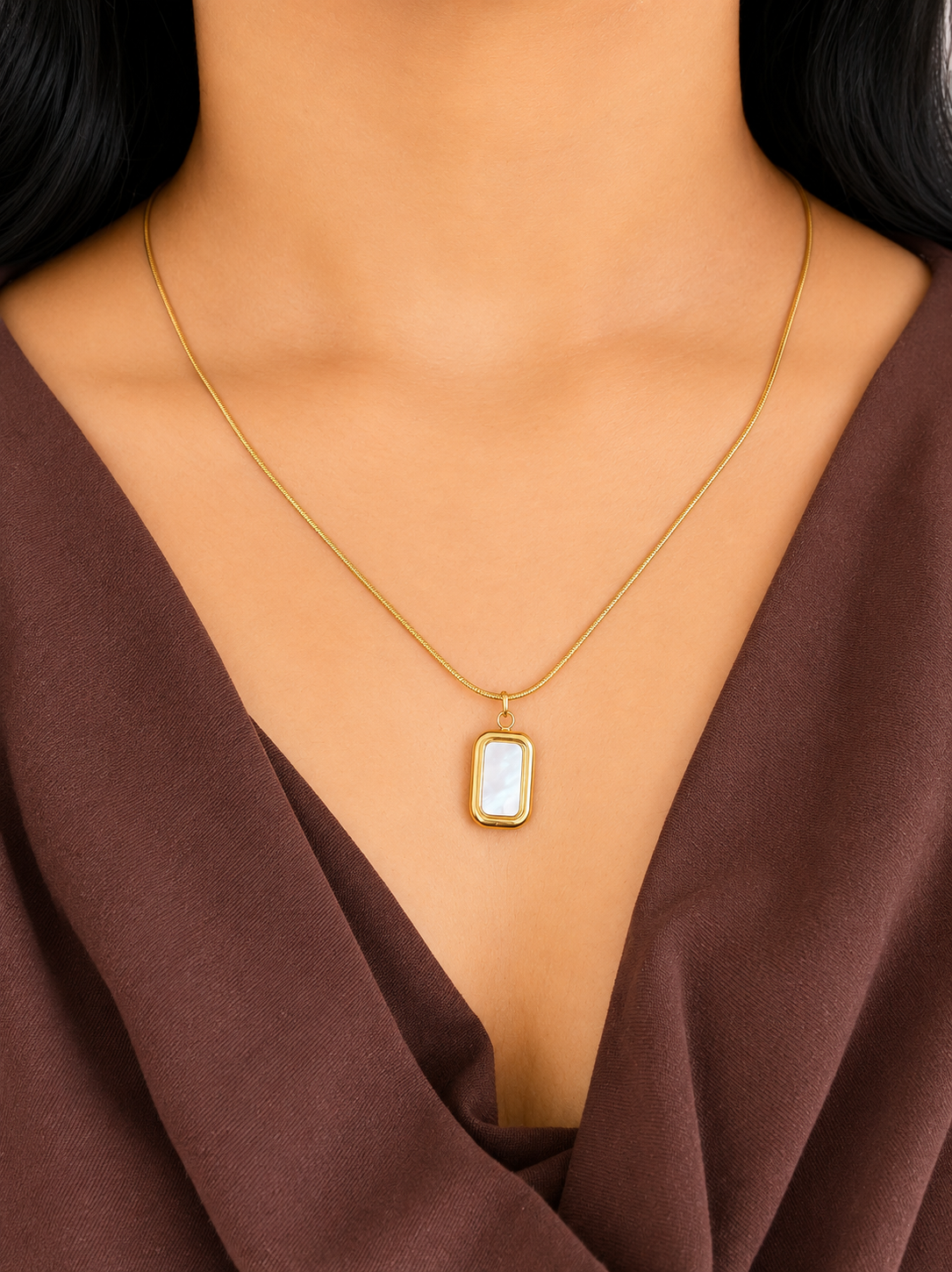 Pearl Rectangle Necklace