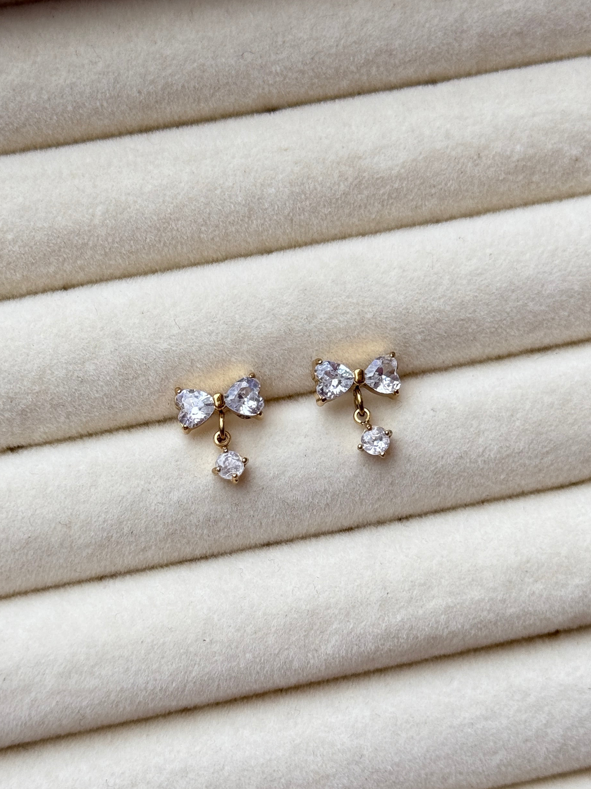 Crystal Bow Drop Earrings