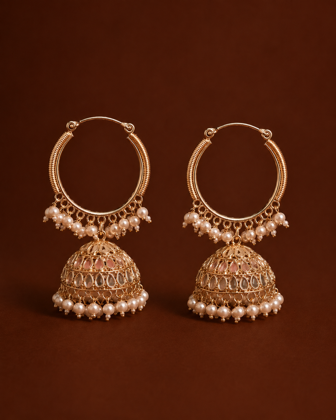 Rajwada Pearl Jhumkas