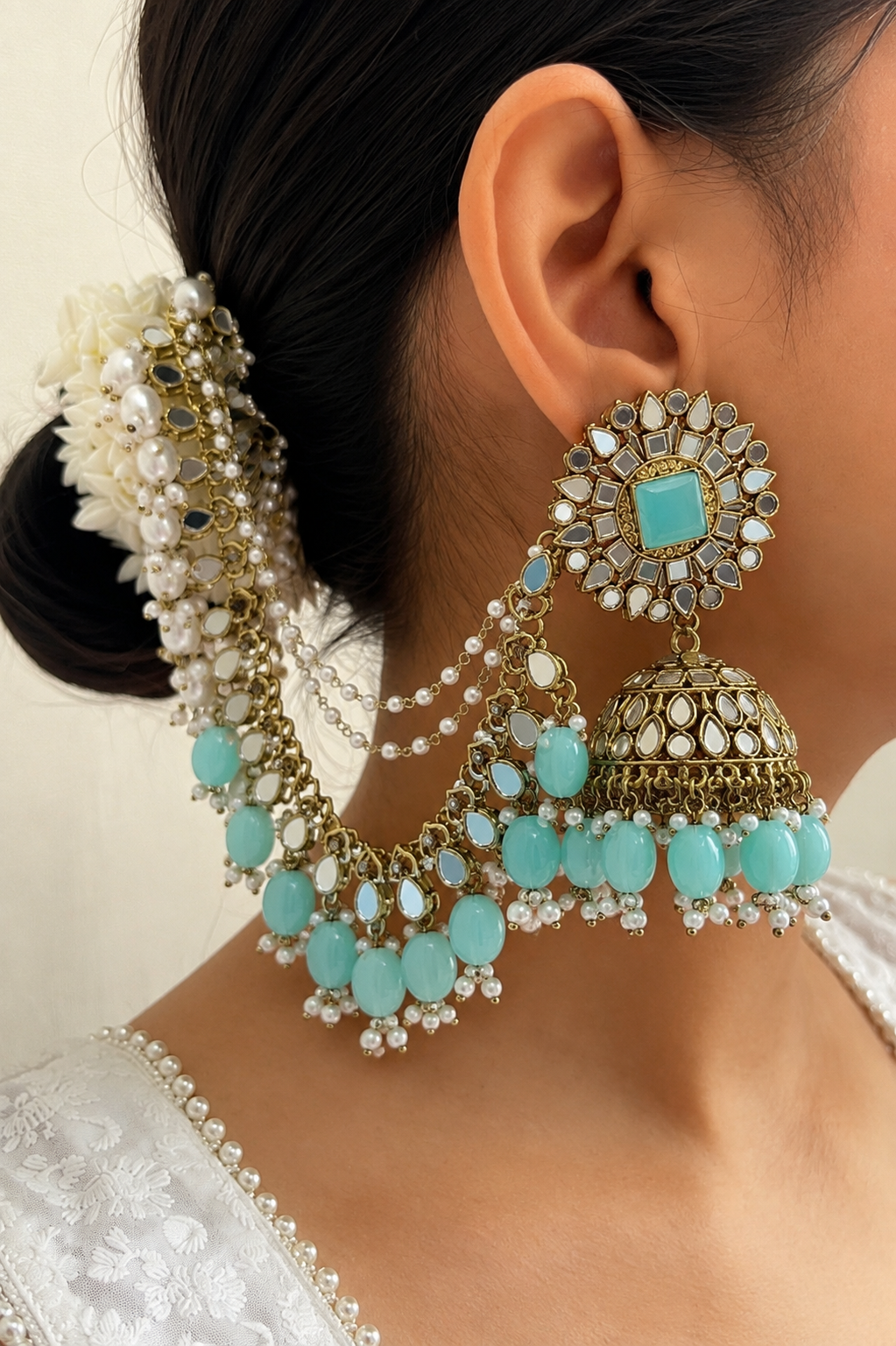 Meher Kundan Jhumka Set