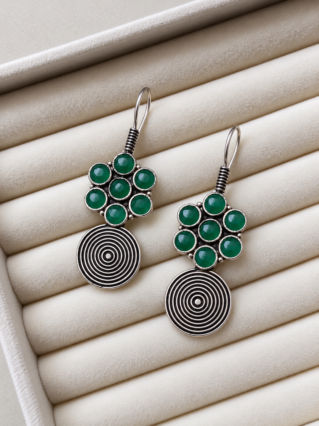 Oxidised Spiral Earrings