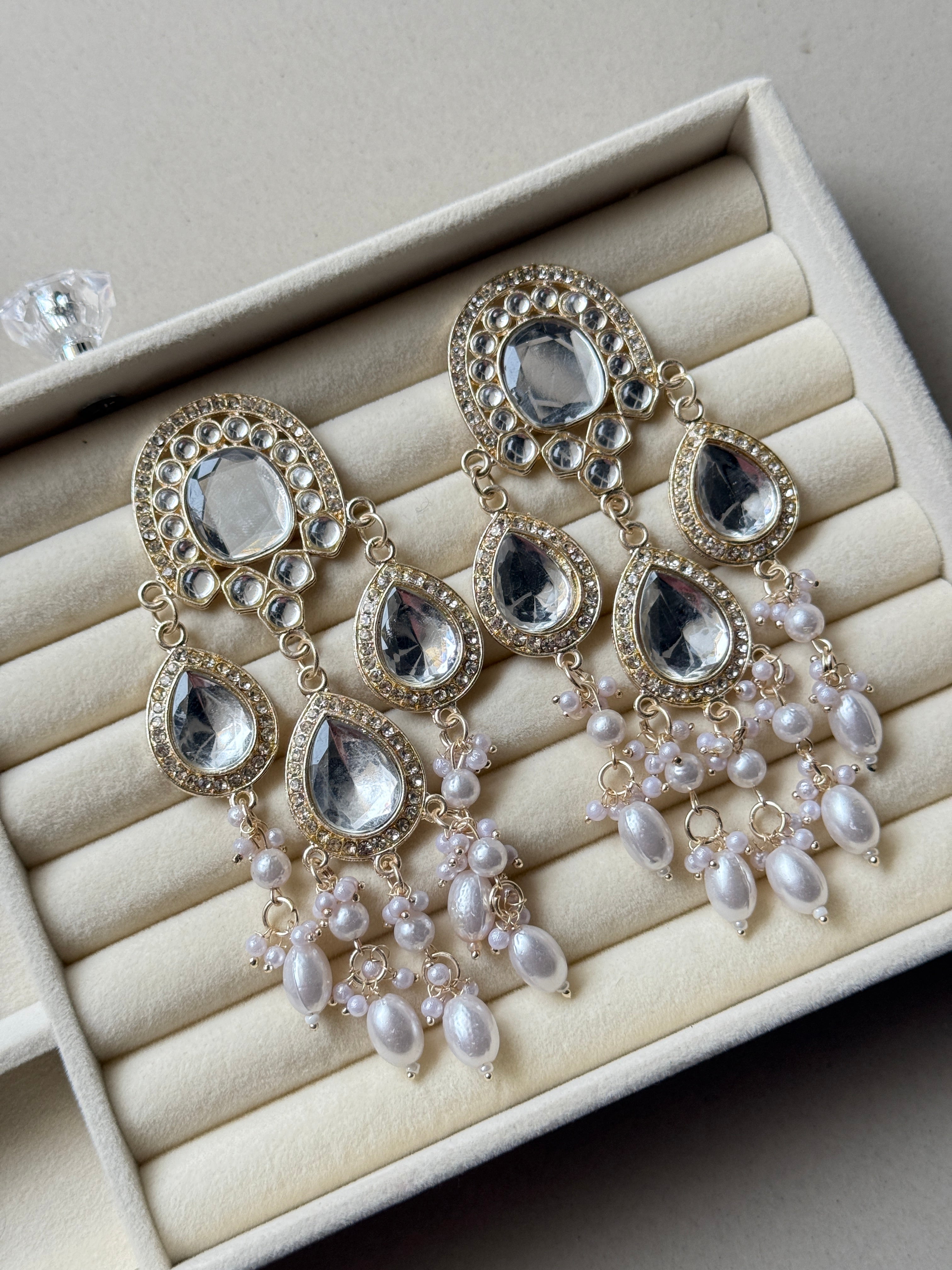 Adaa Crystal Jhumkas